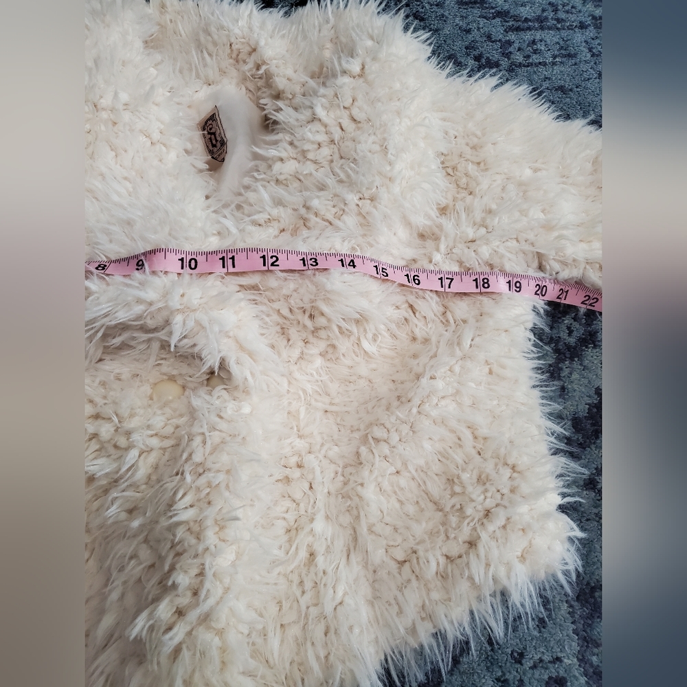 Decree Faux Fur Long Sleeve Cream Jacket - Picture 7 of 12